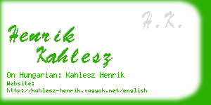 henrik kahlesz business card